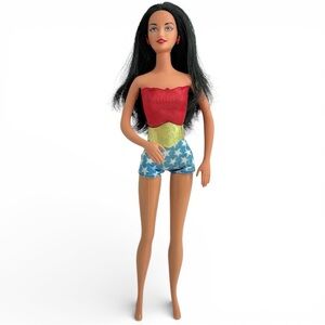 Vintage Barbie Wonder Woman Doll 2003 - Generation Girl Lara Face - Flaws